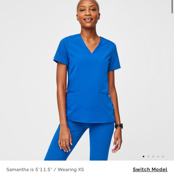 Figs Casma Scrub Top, royal blue, medium - Picture 1 of 2